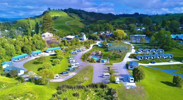 Waitomo Top 10 Holiday Park Arial Photo from Drone